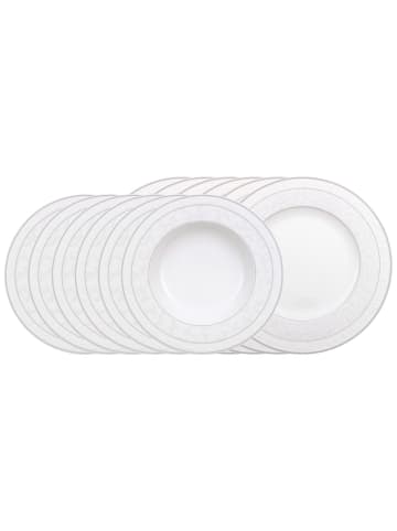 Villeroy & Boch 12er Set Tafelservice Gray Pearl weiß in weiß