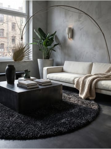 KADIMA DESIGN Teppich Hochflor Shaggy Waschbar Einfarbig RHEIN Strapazierfähig in Anthrazit