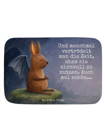 Mr. & Mrs. Panda Badematte Fledermaus Sitzen Design mit Spruch in Weiß