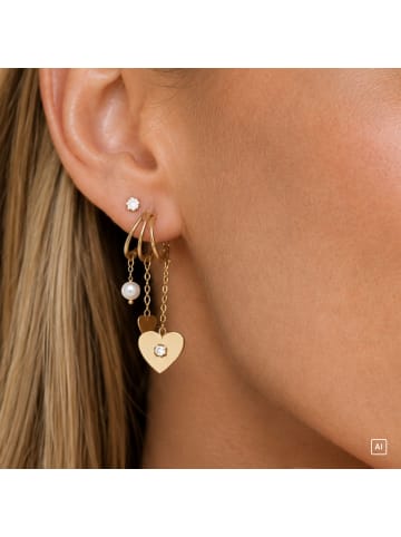 Steel_Art Ohrstecker mit Perle Leire goldfarben in goldfarben