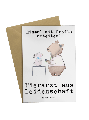 Mr. & Mrs. Panda Beileidskarte Tierarzt Leidenschaft mit Spruch in Weiß