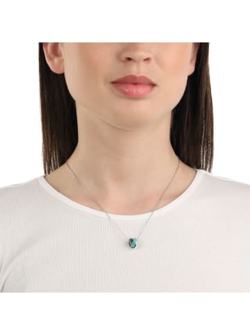 Amor Kette mit Anhänger Silber 925, rhodiniert in Blau