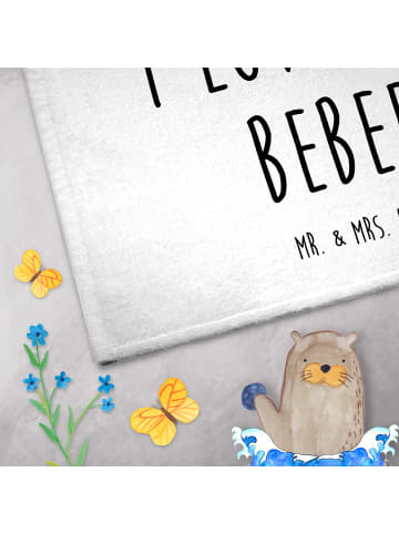 Mr. & Mrs. Panda Gästehandtücher Bienen Paar mit Spruch in Weiß