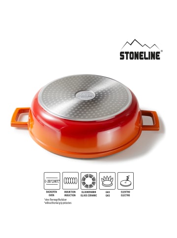 Stoneline Gourmet 28cm mit Deckel, Backofen & , ofenrot in Rubin Rot