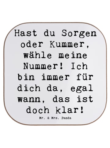 Mr. & Mrs. Panda Glasuntersetzer Spruch Trost Nummer mit Spruch in Weiß