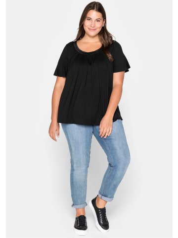 sheego Shirt in schwarz
