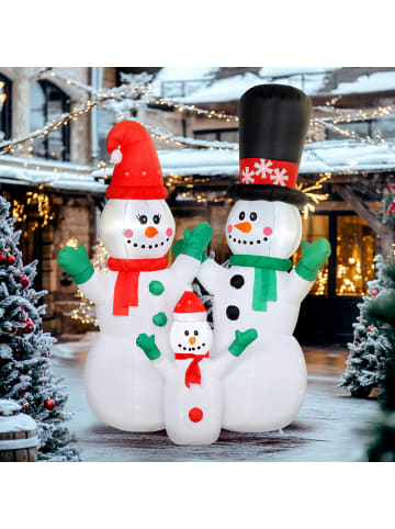 Outsunny Aufblasbar Schneemann-165L x 80B x 180H cm-Weiß