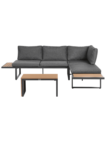 Beliani 3-tlg Lounge Set PIENZA in Grau/Braun/Schwarz