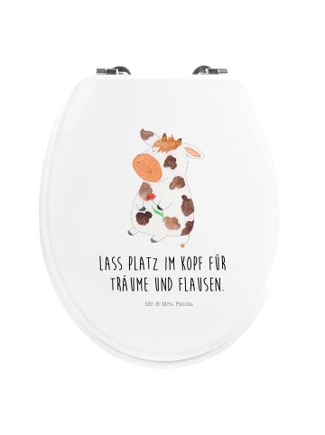 Mr. & Mrs. Panda Toilettendeckel Kuh mit Spruch in Weiß