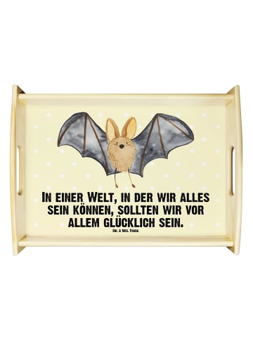 Mr. & Mrs. Panda Servierplatte Fledermaus Flügel mit Spruch in Gelb Pastell