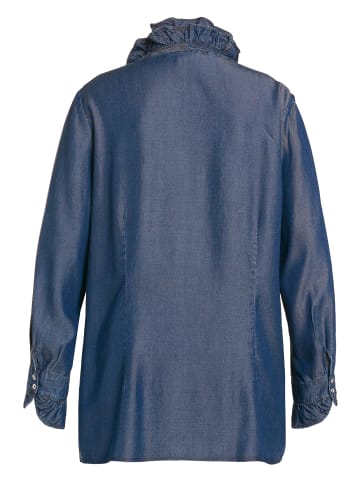 Ulla Popken Trachtenbluse in blue denim