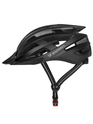 Wozinsky MTB Helm L mit Visier USB Rücklicht