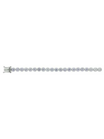 Adeliás Damen 925 Silber Armband mit Zirkonia 19 cm Ø 4 mm in silber