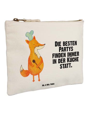 Mr. & Mrs. Panda Kosmetiktäschchen Fuchs Koch mit Spruch in Weiß