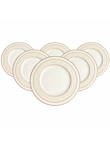 Villeroy & Boch 6er Set Speiseteller Ivoire ø 27,5 cm weiß-gold in weiß-gold