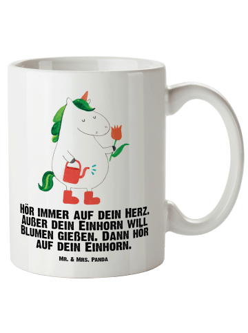 Mr. & Mrs. Panda Pott Einhorn Gärtner mit Spruch in Weiß