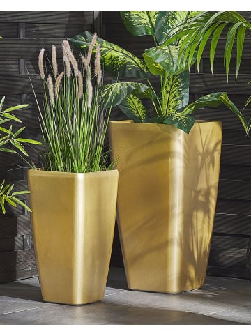 Beliani 2-tlg Outdoor Blumentopf MODI in Gold