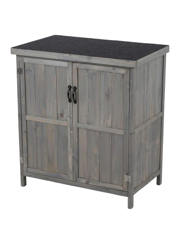 relaxdays Gartenschrank in Grau - (B)75 x (H)88 x (T)44 cm
