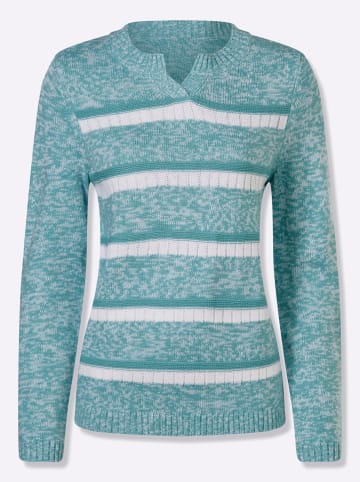 Sieh an! Ringel-Pullover in ozean-weiß-gemustert
