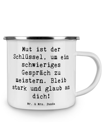 Mr. & Mrs. Panda Teetasse Spruch Ein schwieriges Gespräch führen... in Weiß