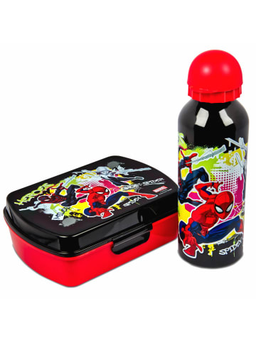 miniHeld Spiderman Lunchset Brotdose Aluminium Trinkflasche für Schule Marvel 3 Jahre