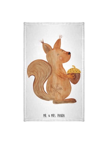 Mr. & Mrs. Panda Handtuch Eichhörnchen Weihnachten ohne Spruch in Weiß