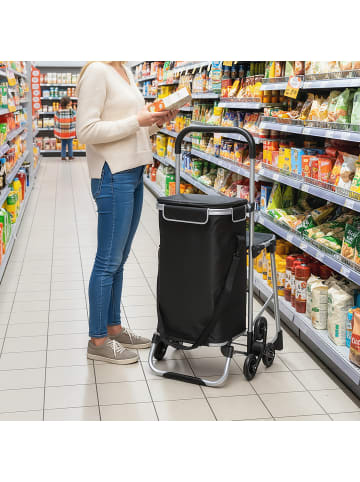 HOMCOM Einkaufswagen-46L x 59,5B x 97H cm-Schwarz