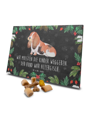 Mr. & Mrs. Panda Hunde Adventskalender Hund Basset Hound mit Spruch in Kreidetafel