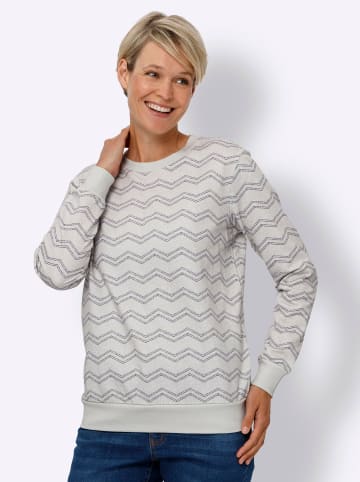 Sieh an! Sweatshirt in hellgrau-marine-bedruckt