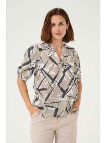 Kaffe Langarm-Bluse KAmanilla Regular fit in Feather Gray/Black Graphic