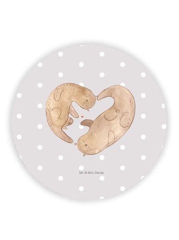 Mr. & Mrs. Panda magnet Otter Herz ohne Spruch in Grau Pastell