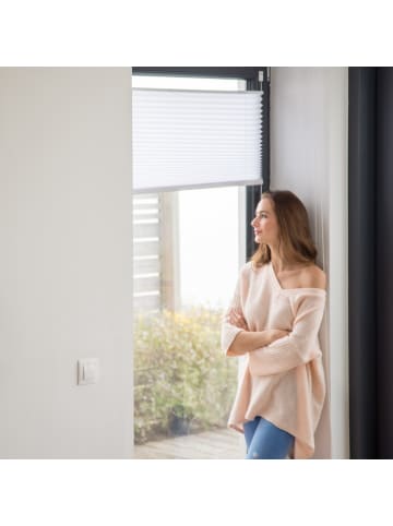 relaxdays 3 x Plissee in Weiß - (L)130 x (B)100 cm