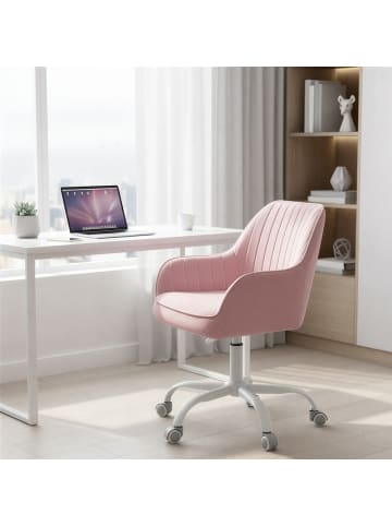 SONGMICS Bürostuhl Tyra in Rosa - (B)62 x (H)(83.5-93.5) x (T)62 cm