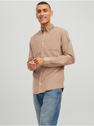 Jack & Jones Cord Flanell Hemd Shacket JJECLASSIC in Beige