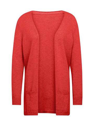 GOLDNER Kurzgröße:  Kaschmirstrickjacke Langarm Feinstrick-Cardigan in hagebutte