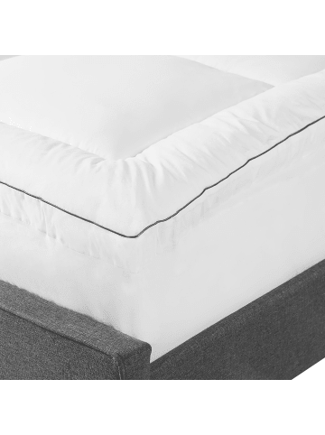 Beliani Topper MULHACEN in Weiß - (W) 140 x (H) 4 x (L) 200 cm