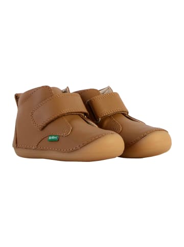 Kickers Leder-Scratch-Sneaker Kind Sabio Braun