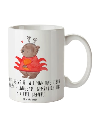 Mr. & Mrs. Panda Tasse Krebs Genießer mit Spruch in Weiß