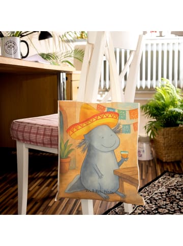 Mr. & Mrs. Panda Tote Bag Axolotl Tequila Design ohne Spruch in Weiß