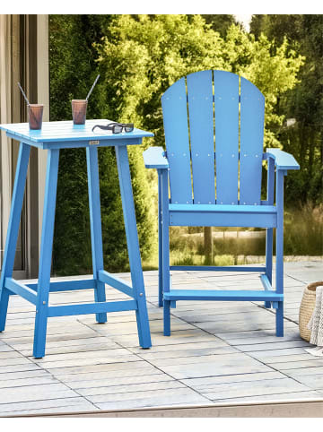 Beliani Gartenstuhl ADIRONDACK in Blau - (W) 58 x (H) 124 x (L) 71 cm