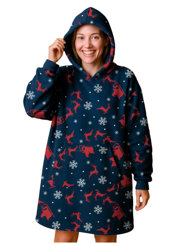 United Labels X-MAS Oversize Cozy Hoodie Santa Kuschelpullover Deckenpullover in blau