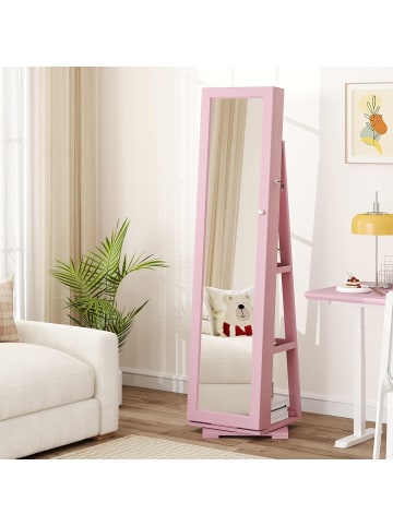 COSTWAY Schmuckaufbewahrung in Rosa