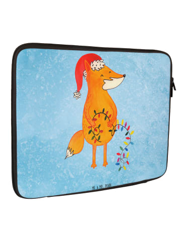 Mr. & Mrs. Panda Laptophülle Fuchs Weihnachten ohne Spruch in Eisblau