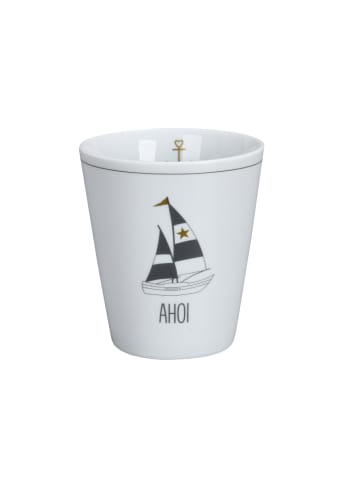 Krasilnikoff Happy Mug Ahoi in weiss