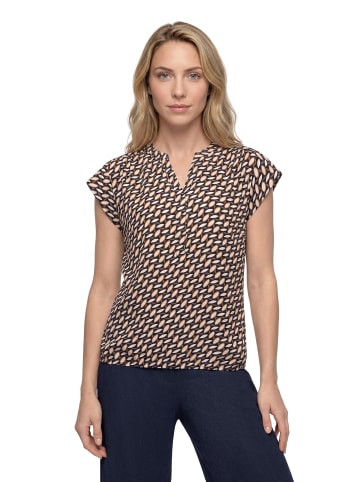 Betty Barclay Schlupfbluse kurzarm in Dark Blue/Brown