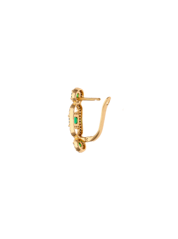 faina Women Huggie Earrings in Rose Gold Green