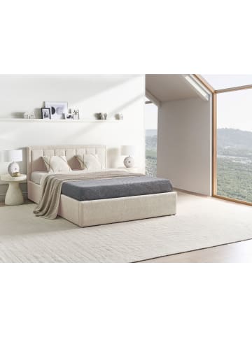 Beliani Doppelbett MONTLAUR in Beige - (W) 149 x (H) 89 x (L) 216 cm