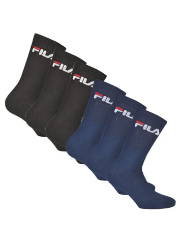 Fila Socken 3er Pack in Schwarz/Blau