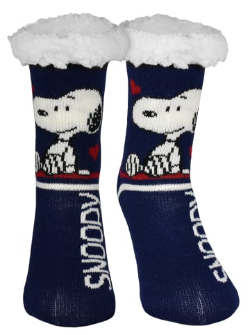 Snoopy Peanuts Snoopy Hüttensocken Haussocken Kuschelsocken Socken in blau