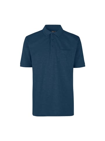 PRO Wear by ID Polo Shirt brusttasche in Blau meliert